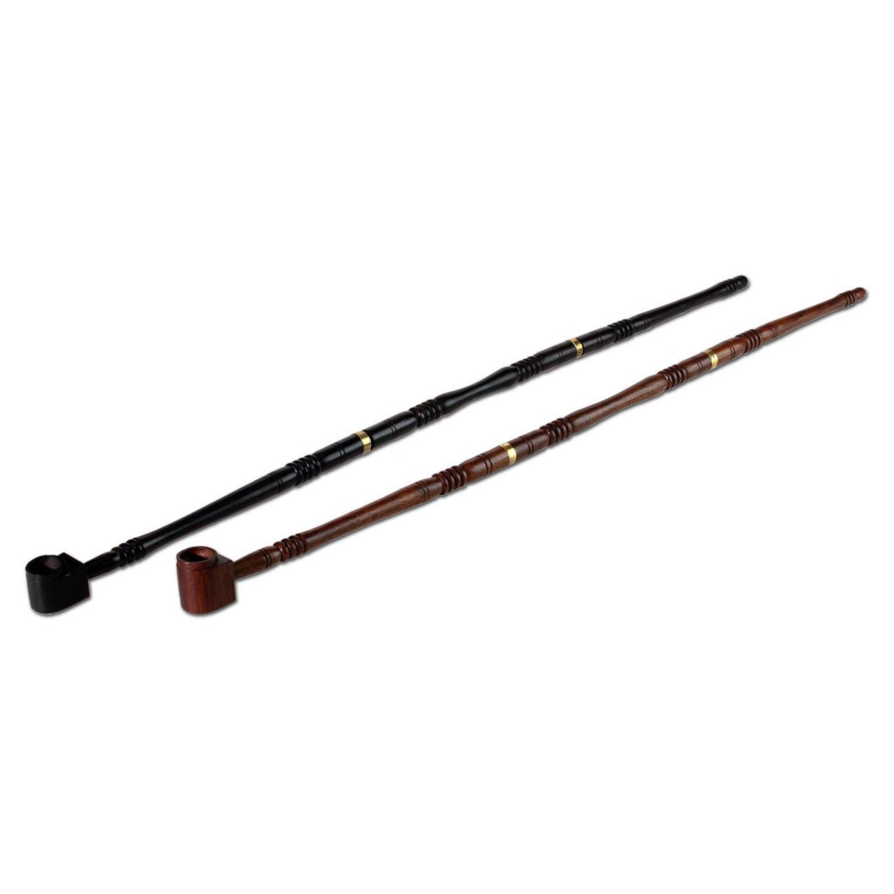 Wood Pipe 3-part with Brass Ring