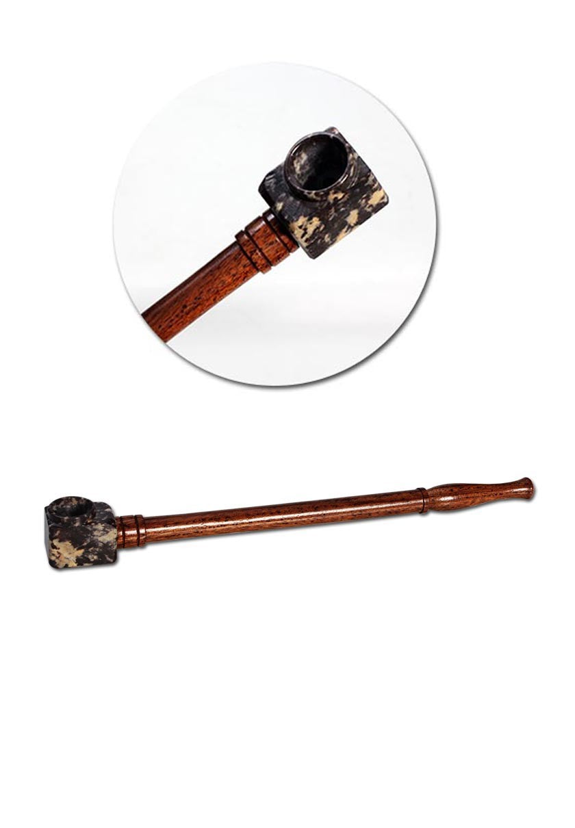Rosewood Soapstone Pipe