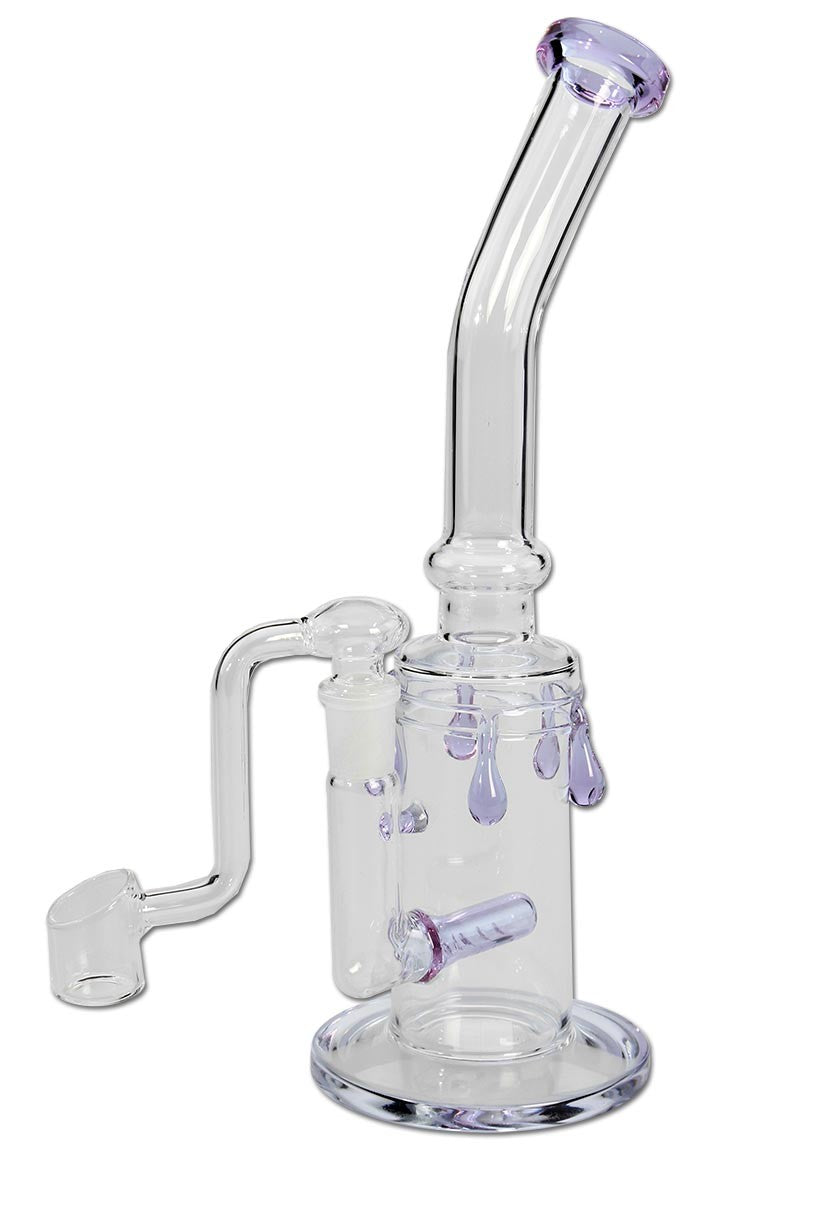 Oil Bong with Banger + Inline Slit Diffuser violet