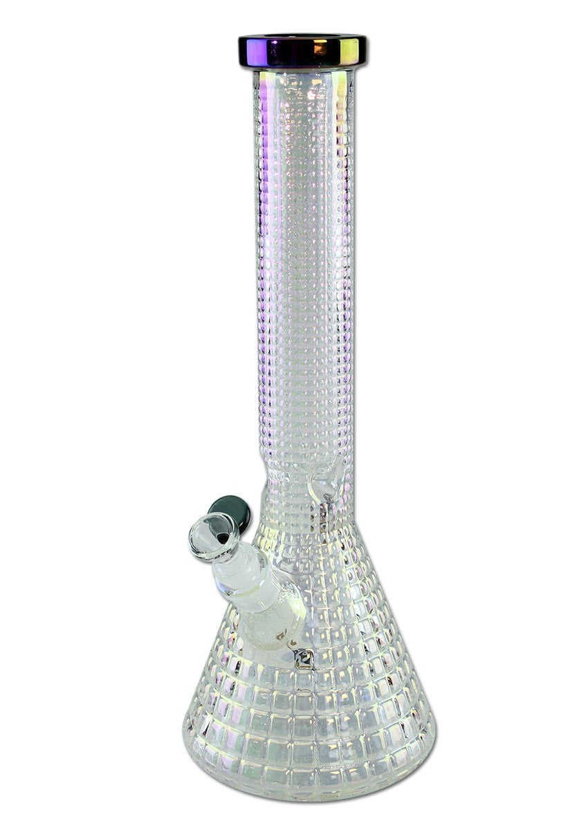 BLAZE GLASS Flask Bong Ice Rainbow Effect