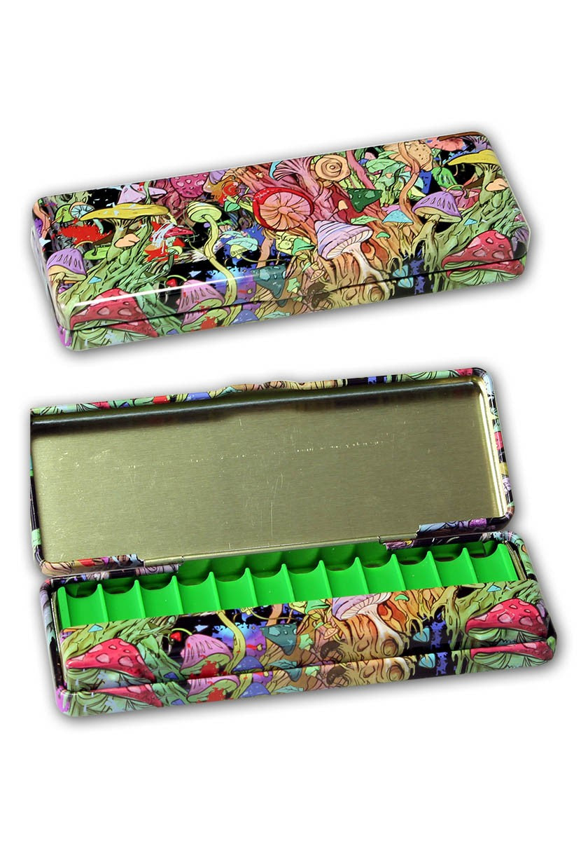 Black Leaf Mushrooms Can with Filter Case