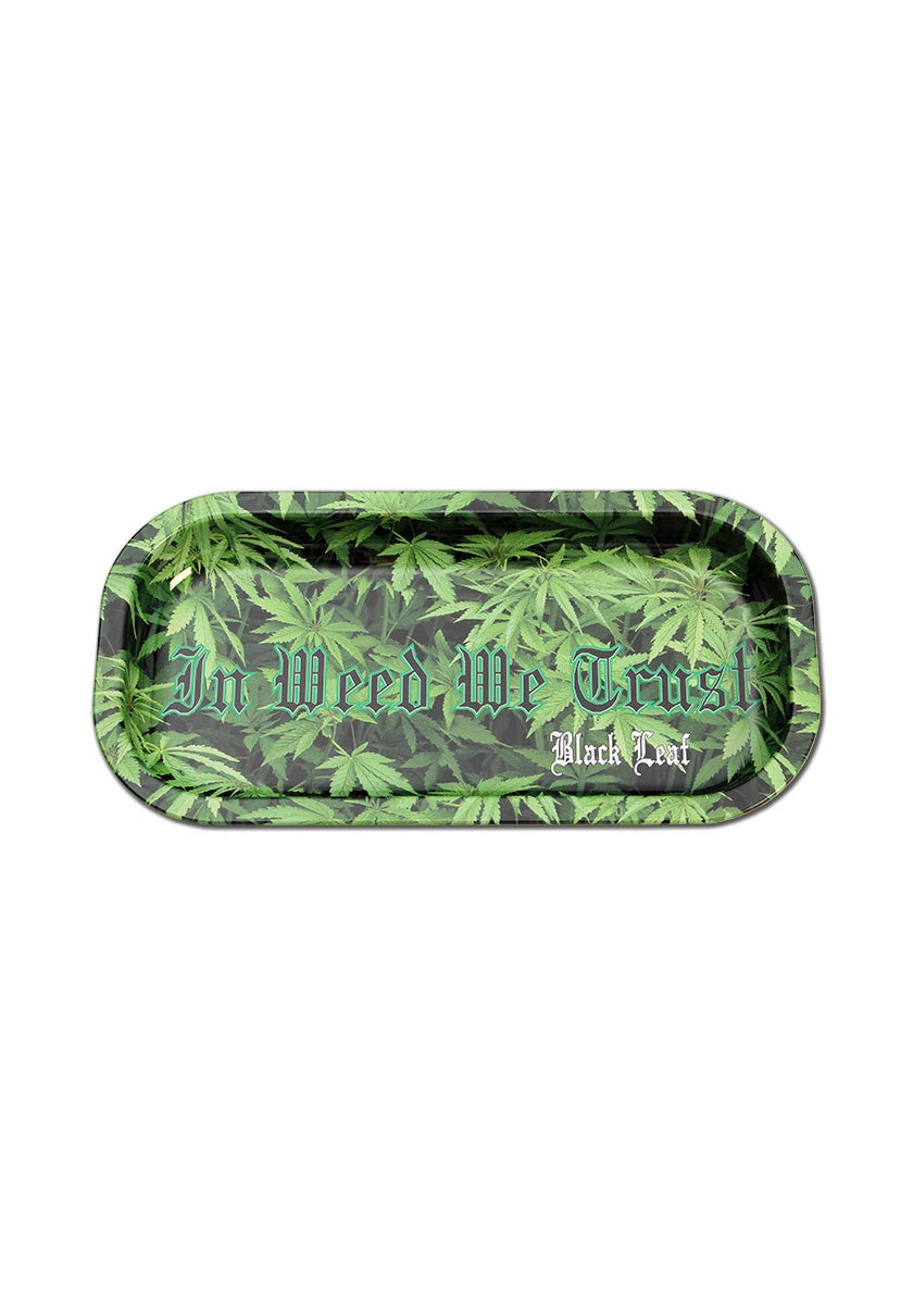 Black Leaf In Weed We Trust Camo Rolling Tray