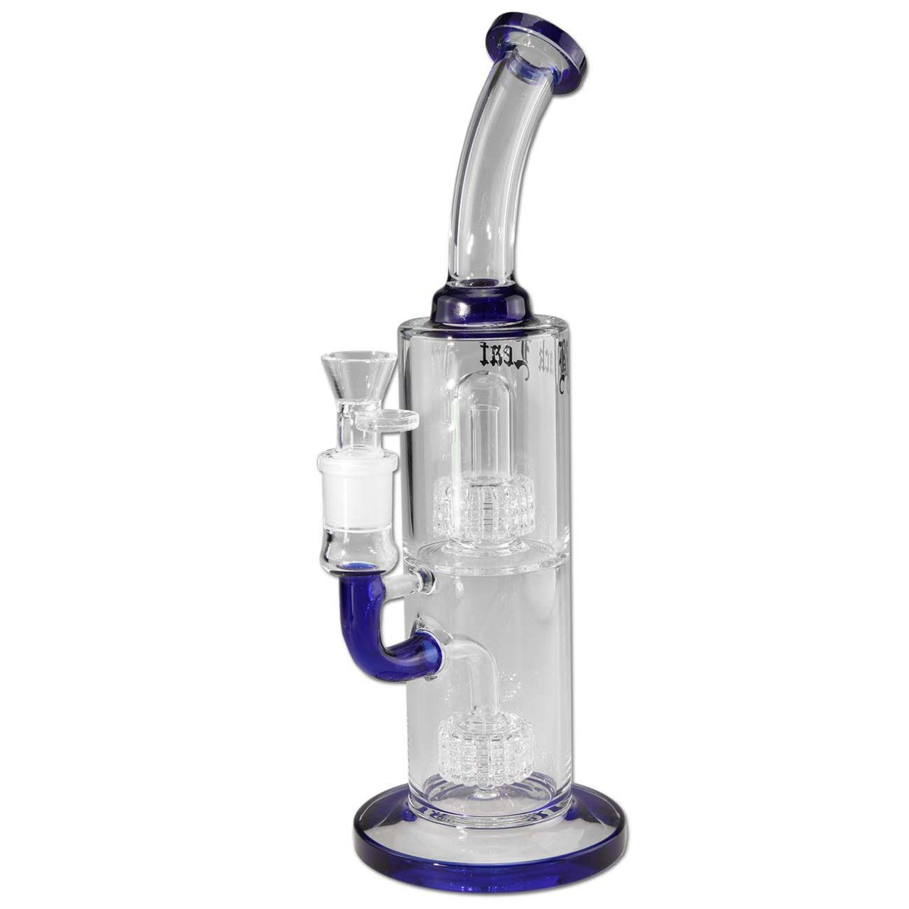 Black Leaf Glass Bong 2x Drum Percolator