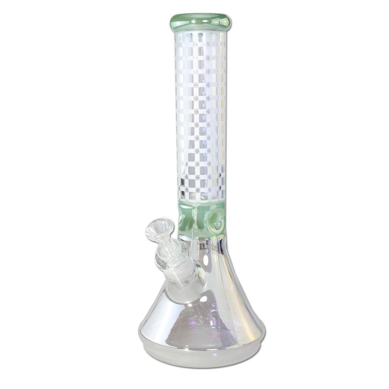 Black Leaf Beaker Bong Ice sandblasted