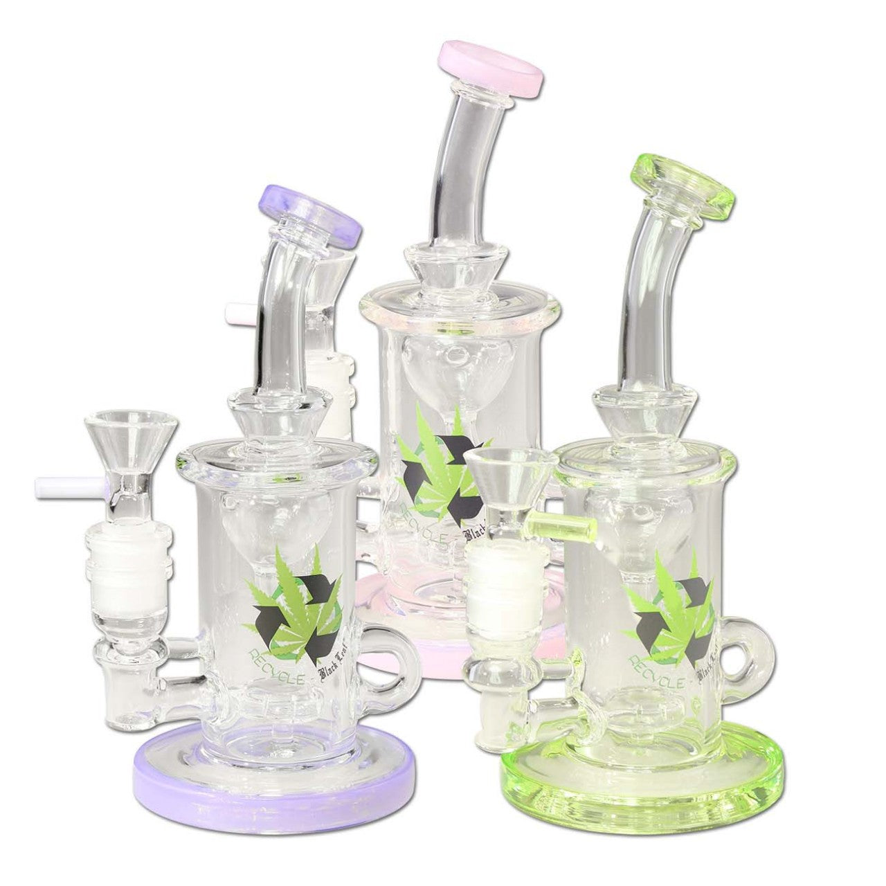 Black Leaf Recycle Bubbler Funnel Percolator