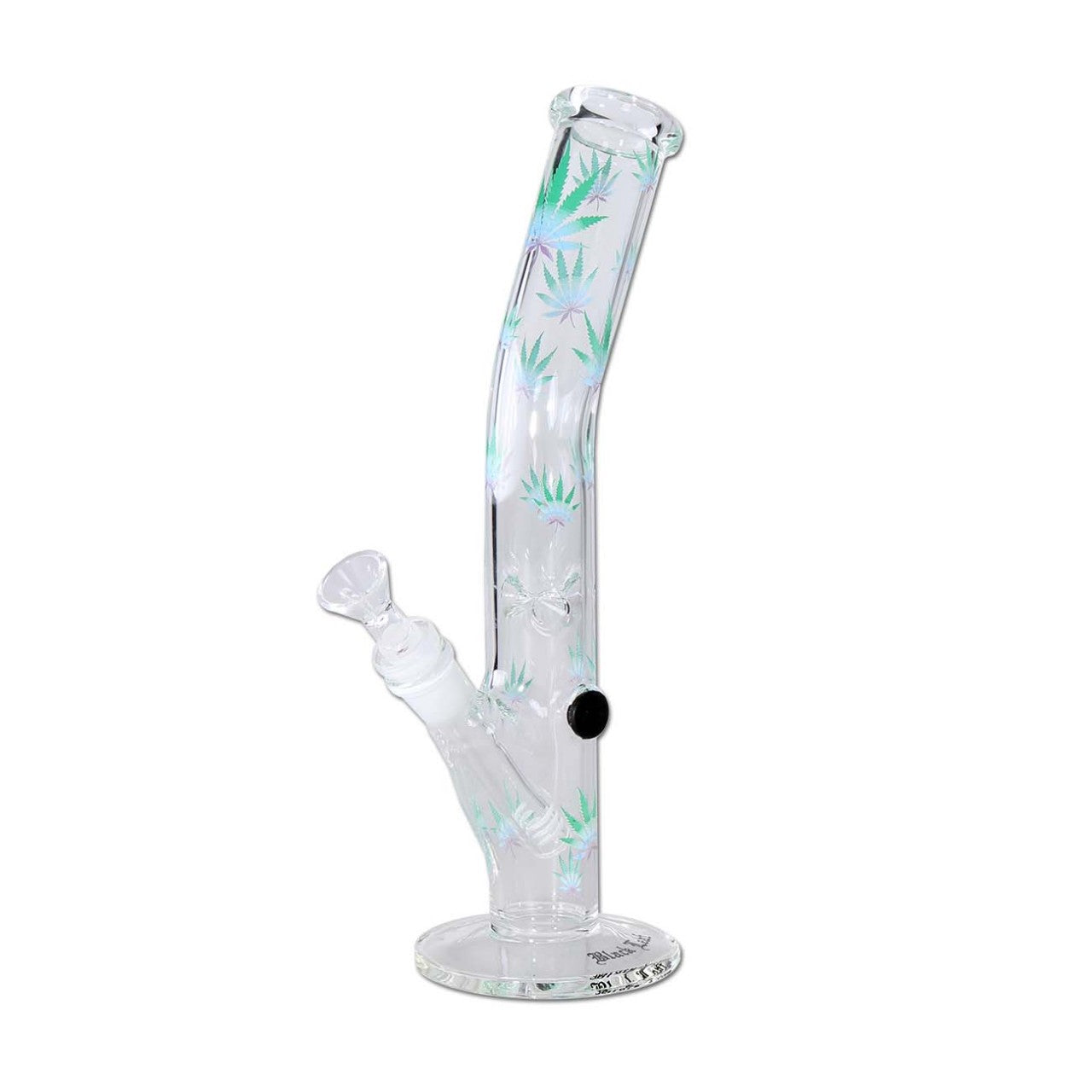 Black Leaf Pastel Leaves Cylinder Bong Ice bent