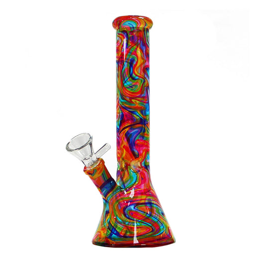 Abstract Colors Glass Bong 26cm 5079