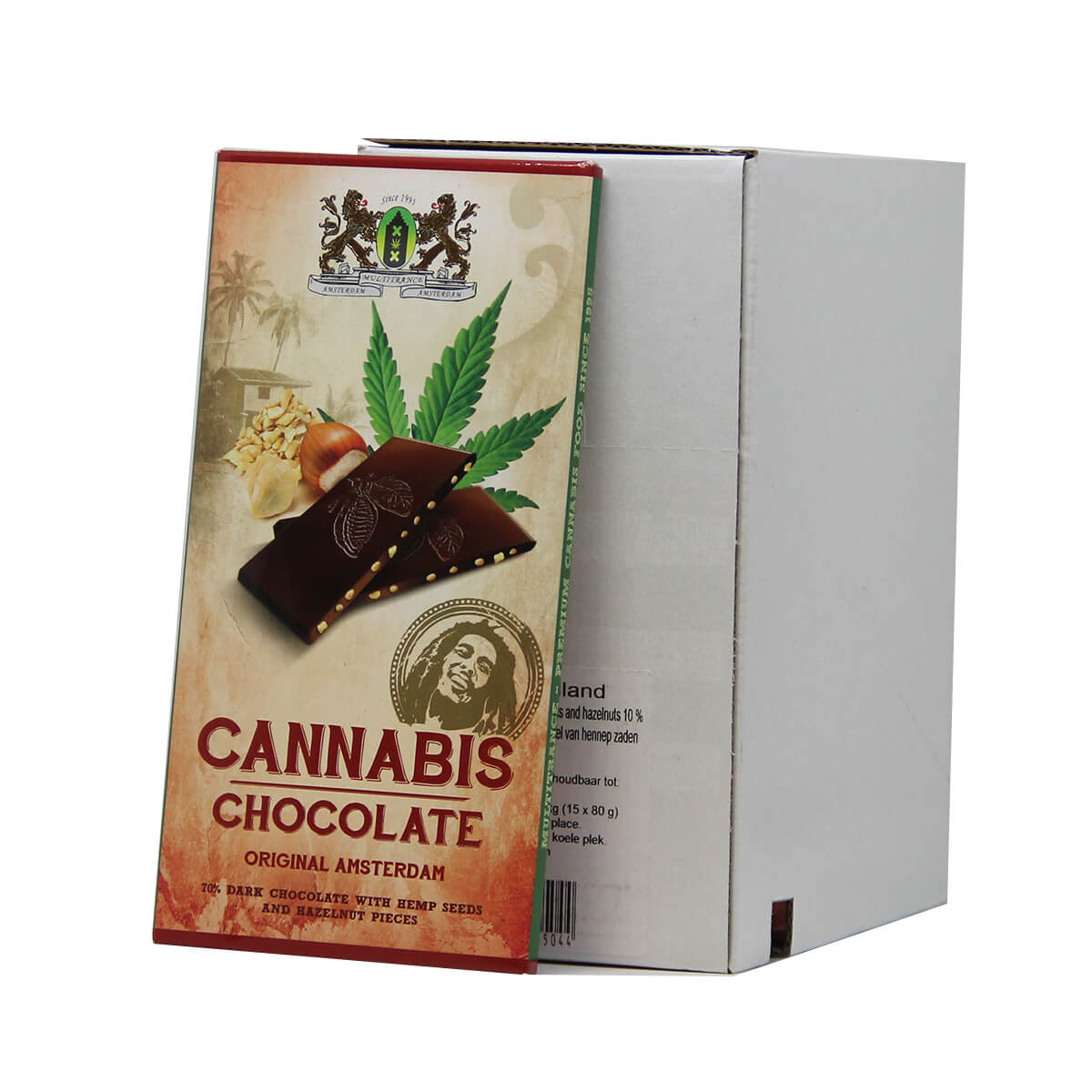 Cannabis 70% dark hempseeds chocolate THC free (15pcs/display) ED2168
