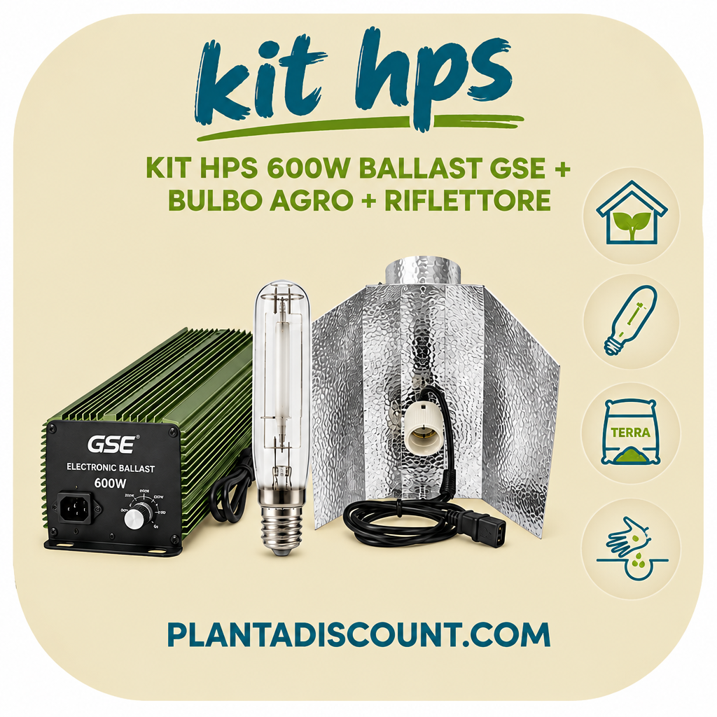 Grafica Kit HPS 600W Planta Discount senza foglia di canapa