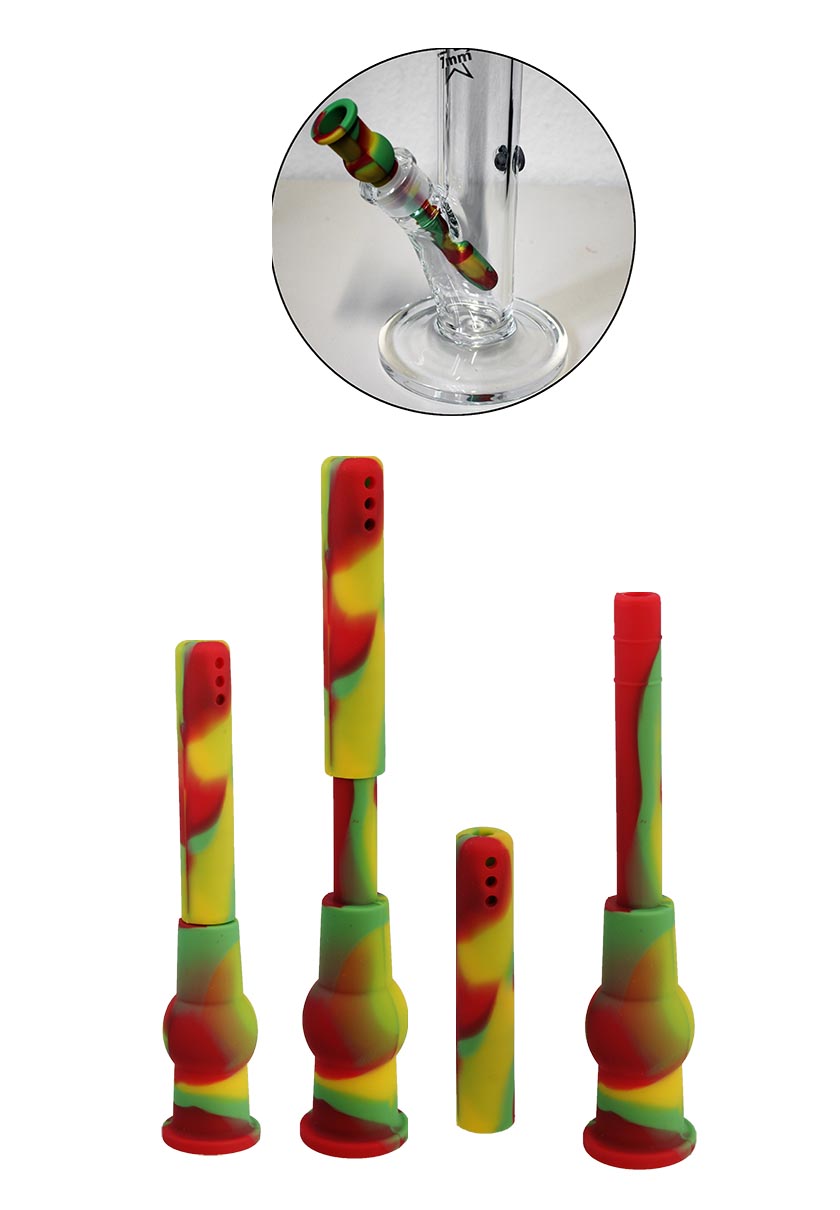 Black Leaf Silicone Hole Diffuser Chillum rasta Carbon