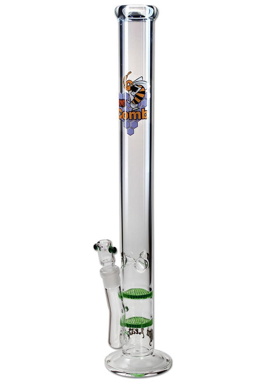 Black Leaf Cylinder Bong Ice 2x HoneyComb green