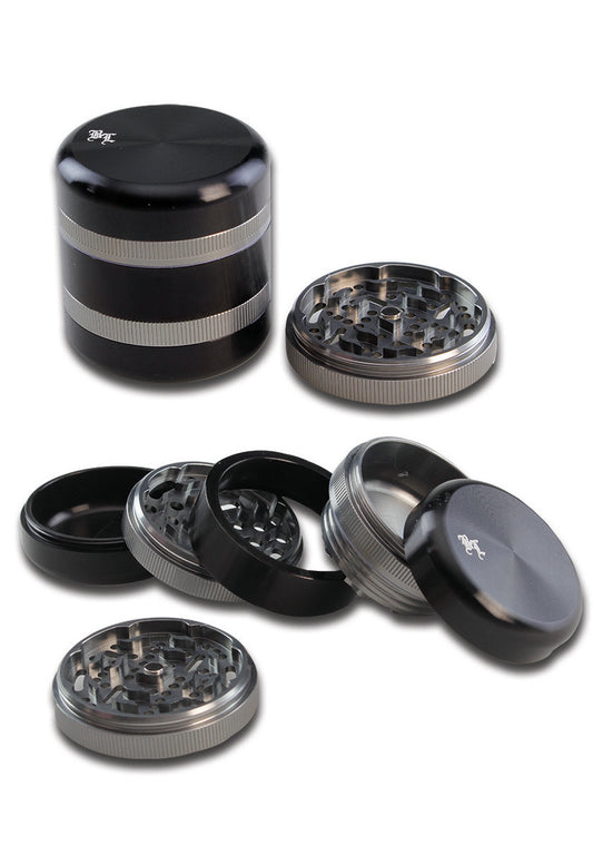 BL Grinder in alluminio 5 parti argento/nero