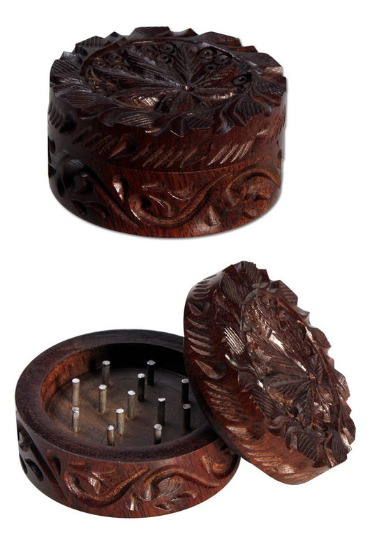 Rosewood Grinder Leaf 2-part carved