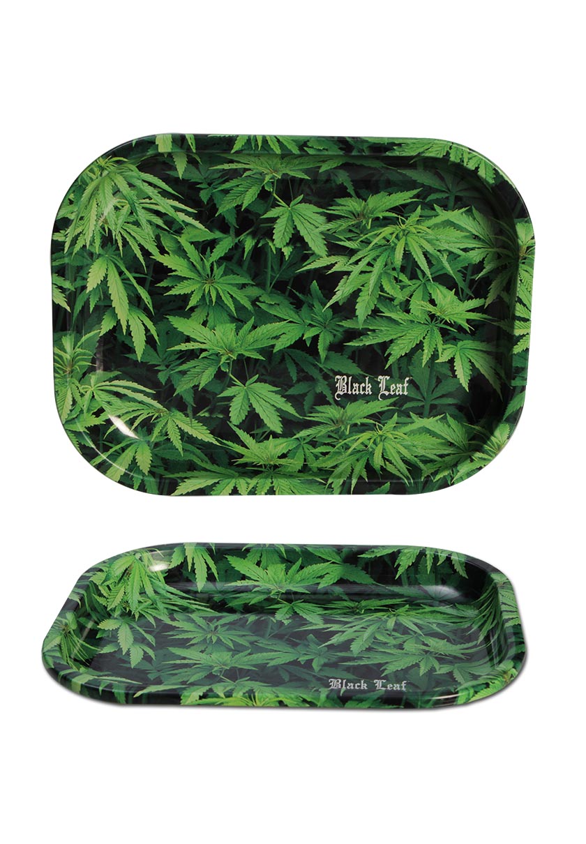 Black Leaf Rolling Tray Hemp S