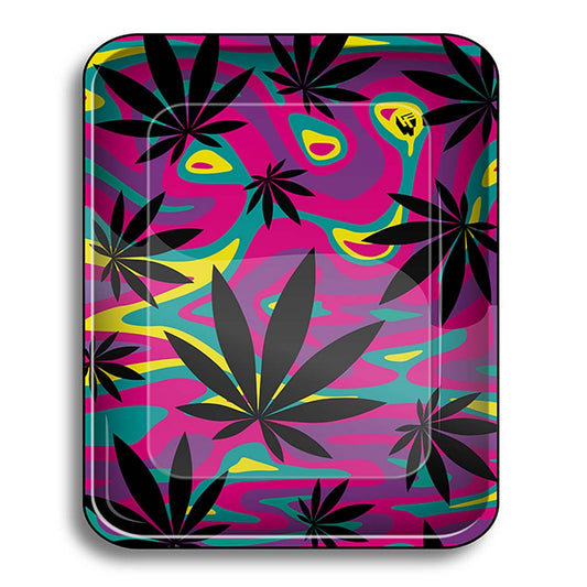 Rolling Tray Neon Leaves #2