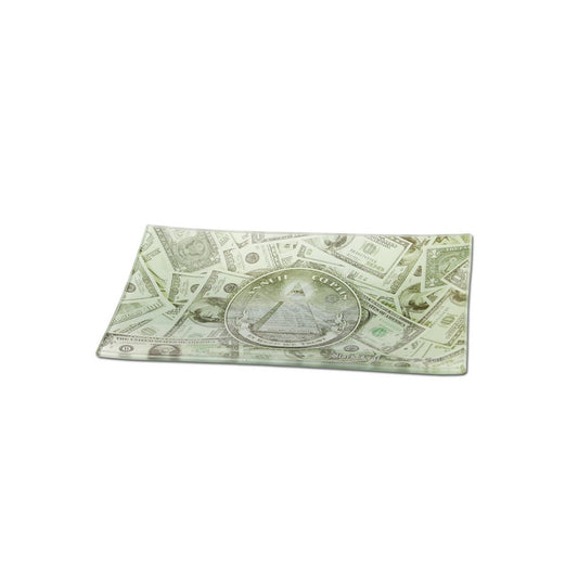 Black Leaf Dollar Glass Rolling Tray