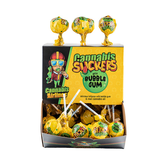 Cannabis Airlines Cannabis Suckers with Bubble Gum