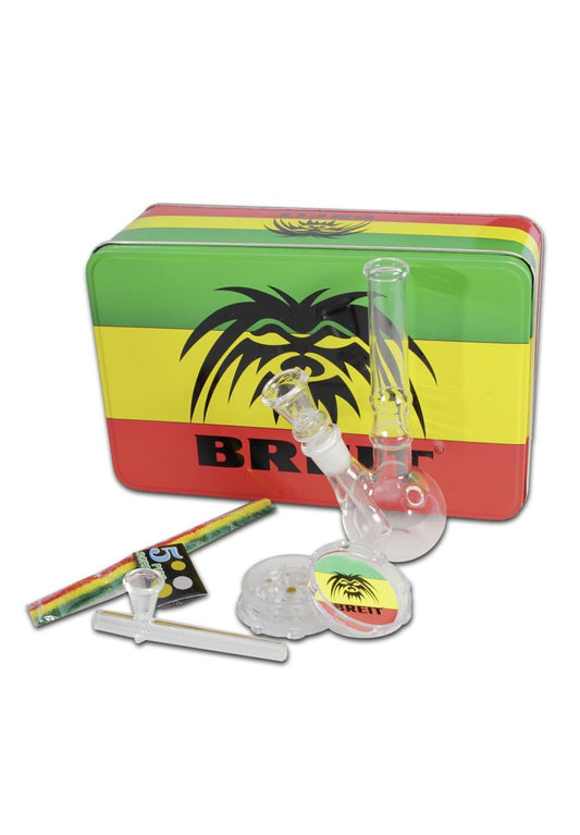 Breit Mini Bong Set with Grinder + Shotgun Pipe