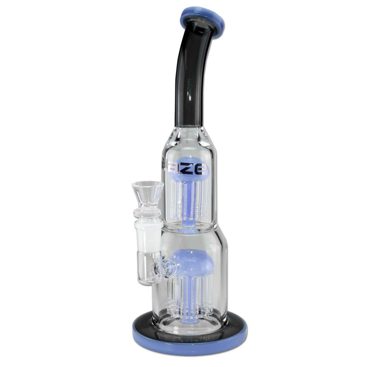 Blaze Glass Bong 2x Tree Perco black-blue