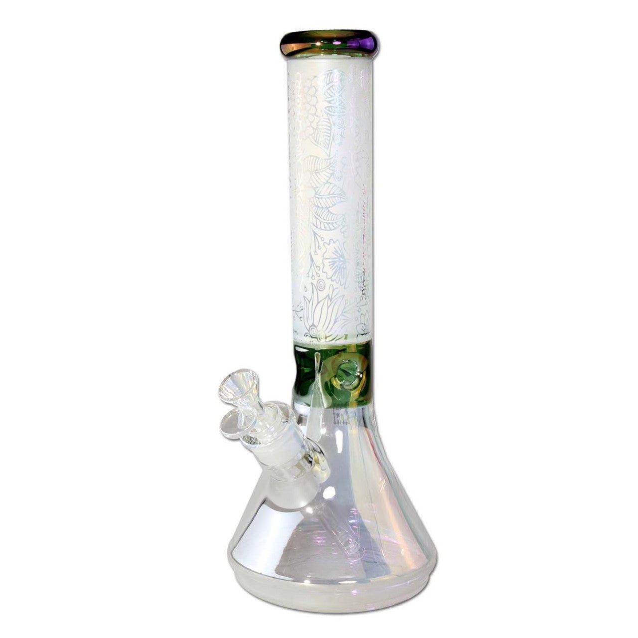 Black Leaf Beaker Bong Ice sandblasted