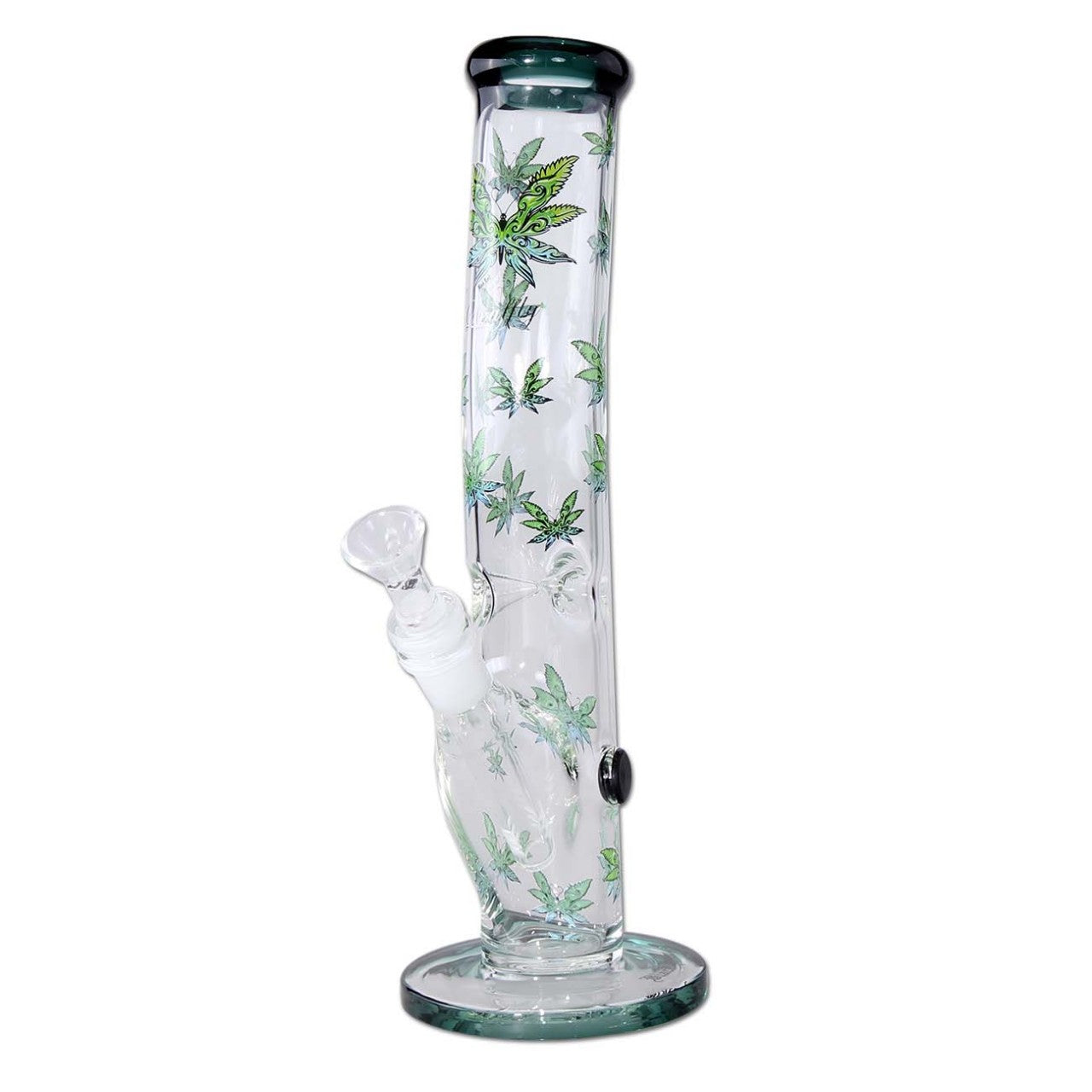 Black Leaf Leaffly Cylinder Bong Ice bent