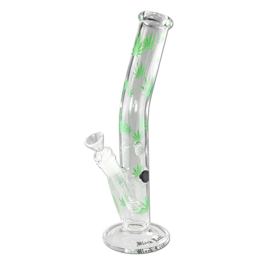 Black Leaf Leaves Cylinder Bong Ice bent