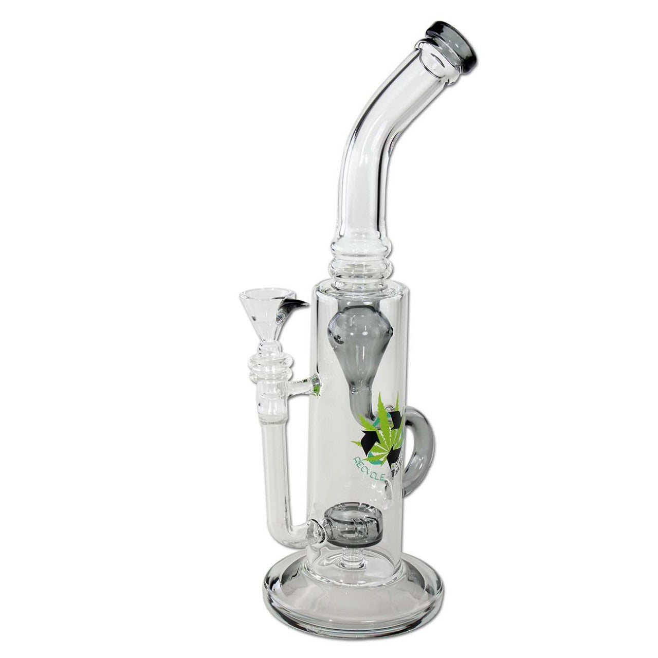 Black Leaf Recycle Bong with Drum Perco grey