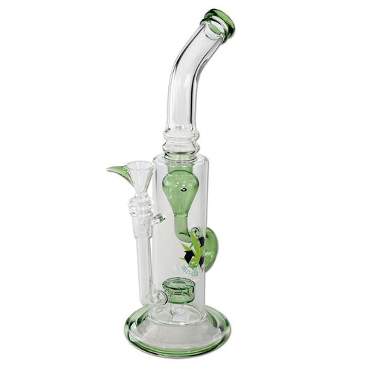 Black Leaf Recycle Bong with Drum Perco green