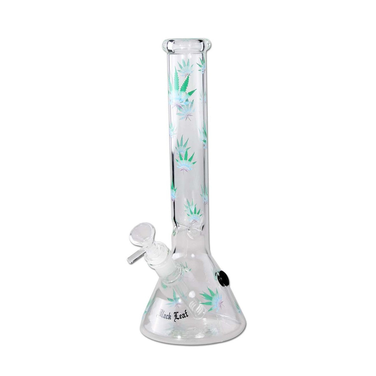 Black Leaf Pastel Leaves Beaker Bong Ice