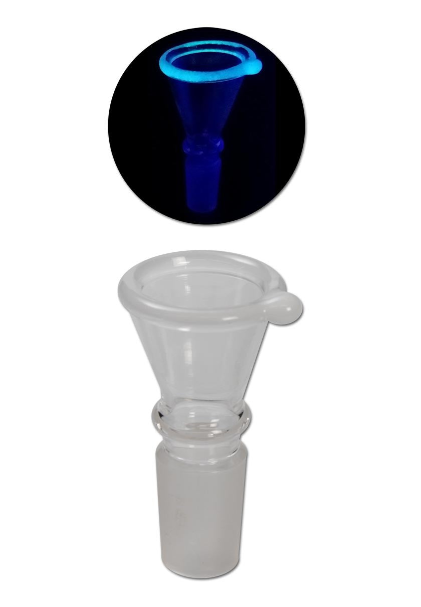Black Leaf Glow Glass Bowl conical white
