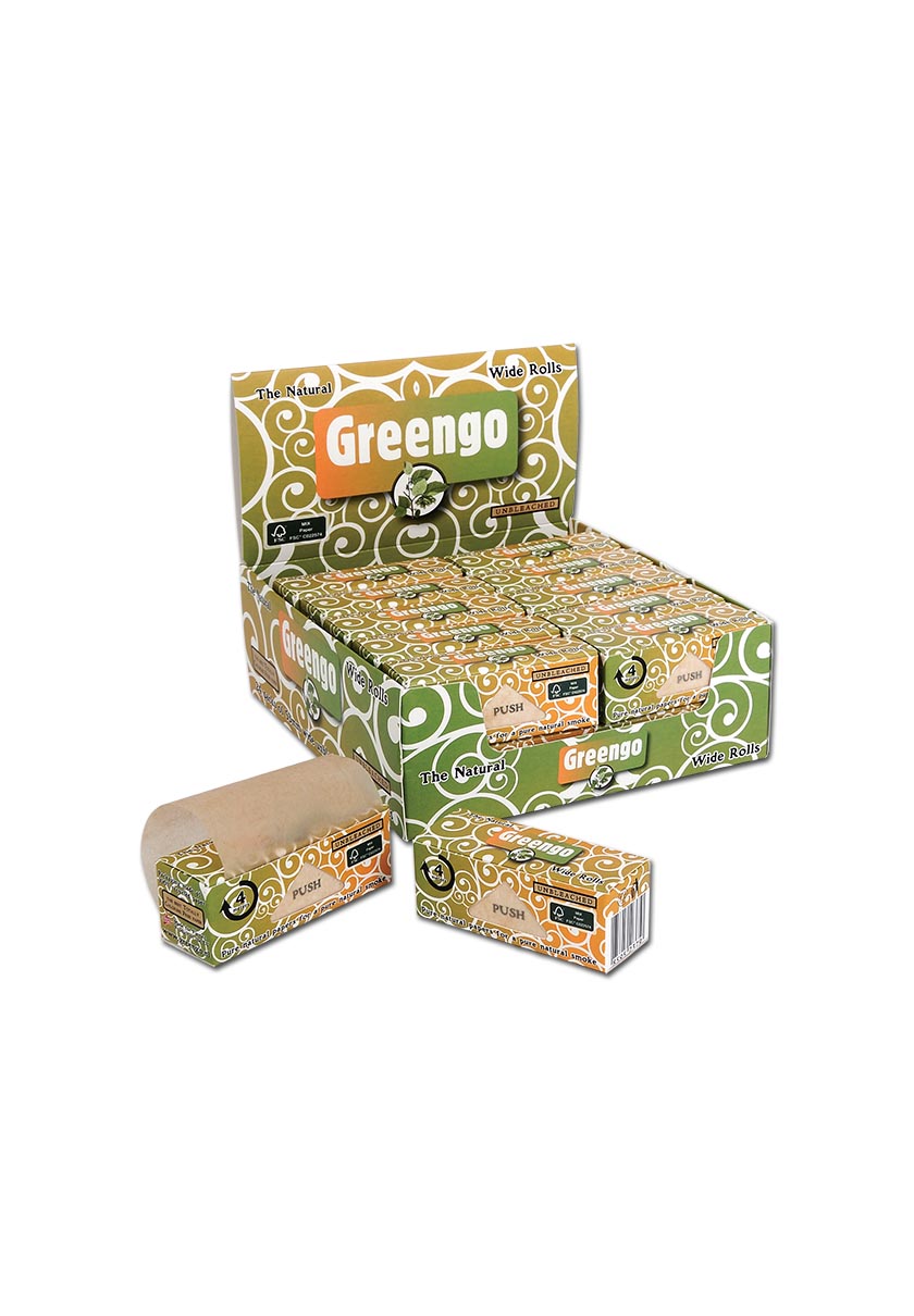 Greengo Wide Cigarette Paper Rolls, unbleached