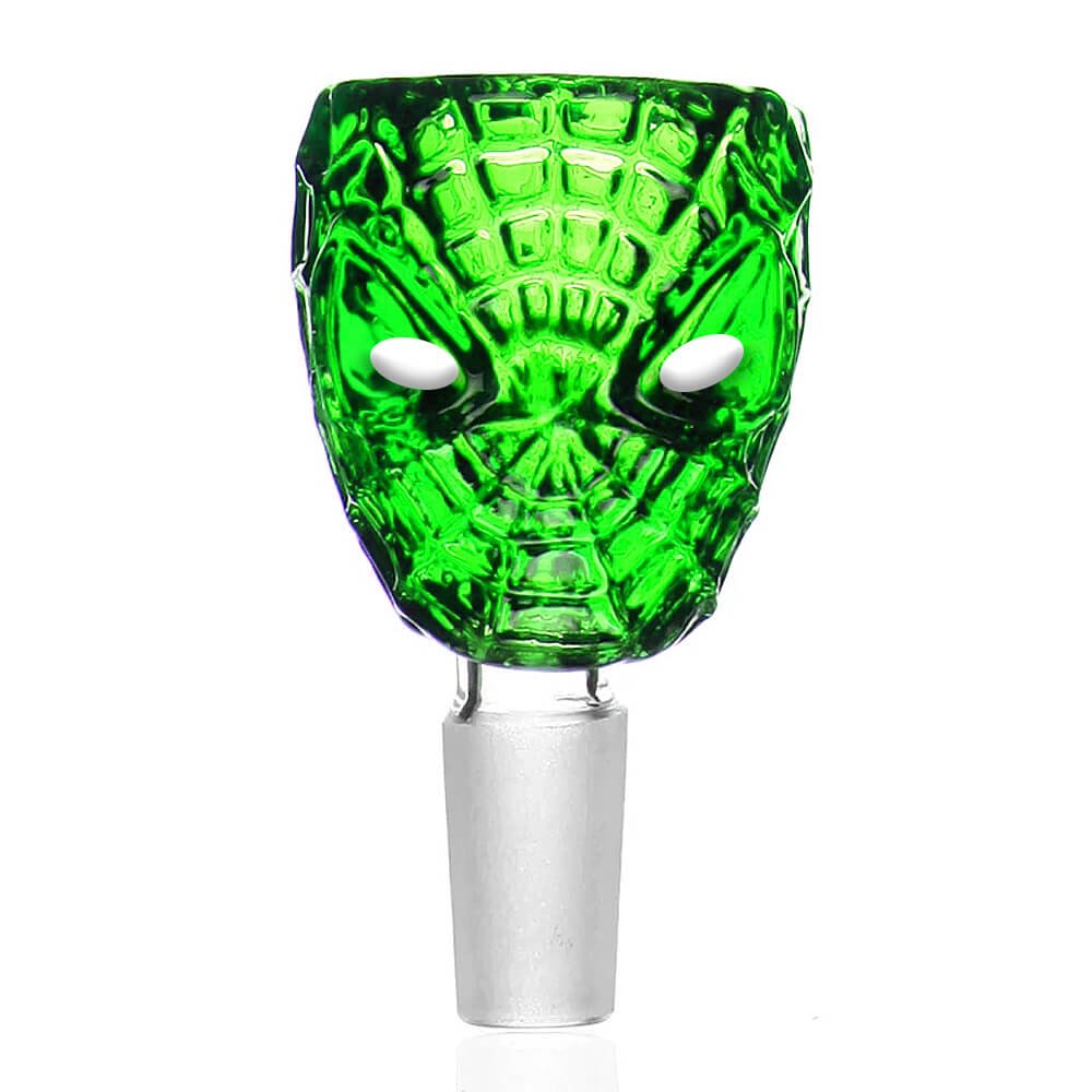 Spider Face Green Glass Bong Bowl 18mm