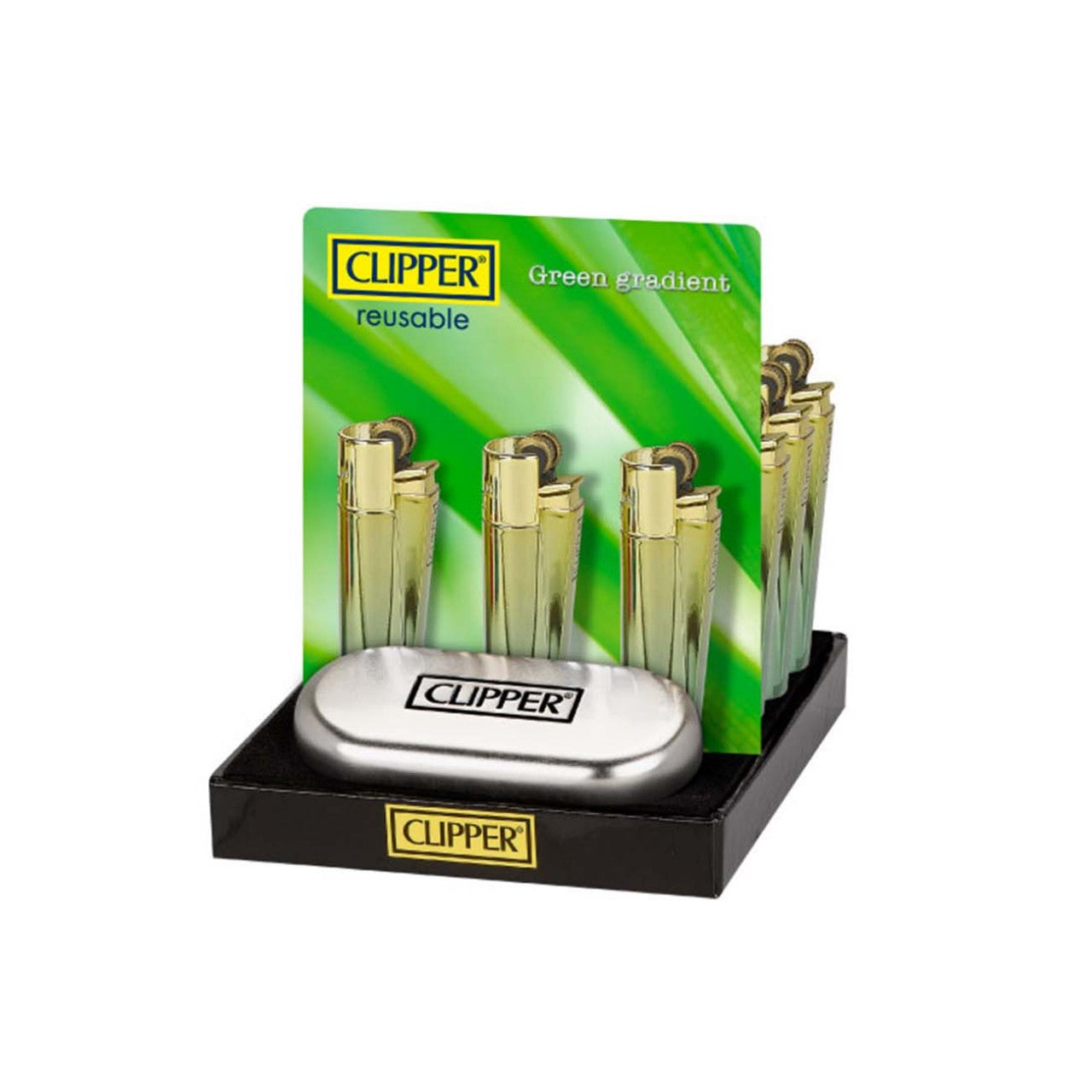 metal by CLIPPER Metal Lighters GREEN GRADIENT