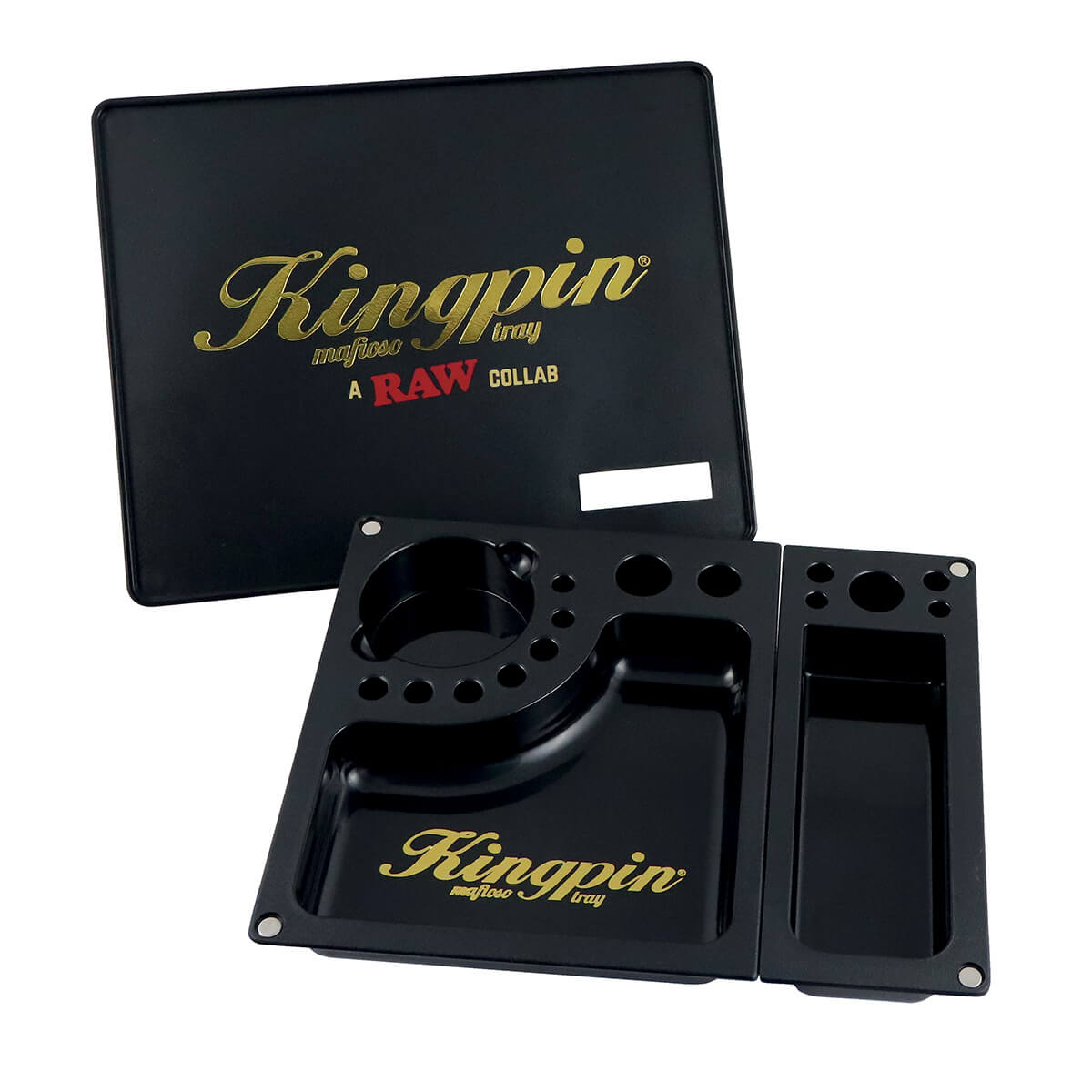 RAW Kingpin Mafioso Vassoio per Rollare Nero Large